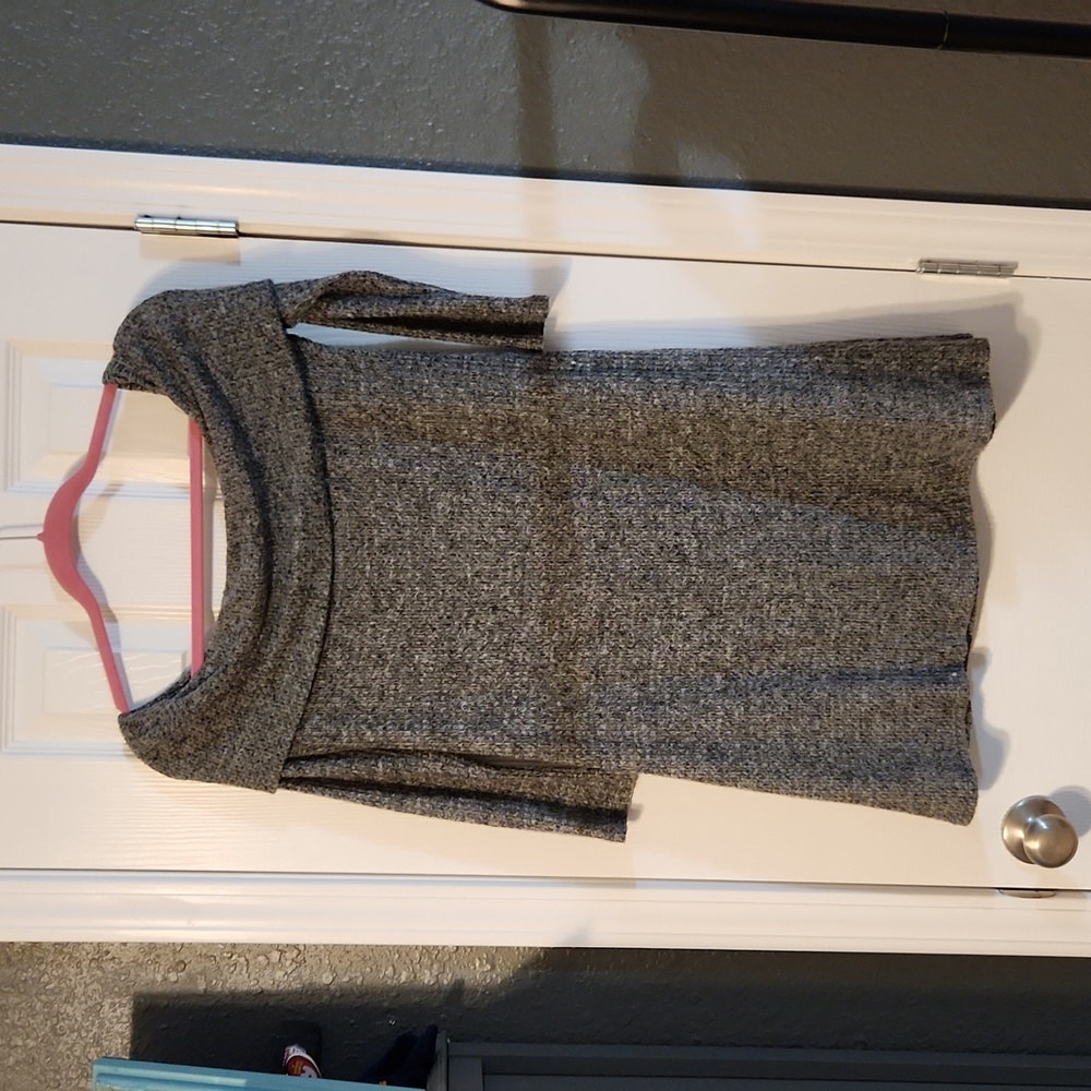 Gray off the shoulder sweater dress
